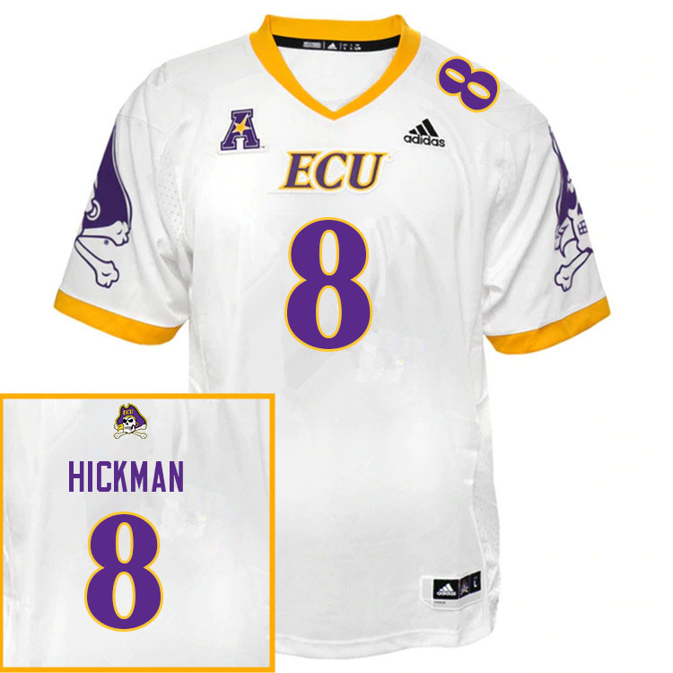 Men #8 Immanuel Hickman ECU Pirates College Football Jerseys Sale-White